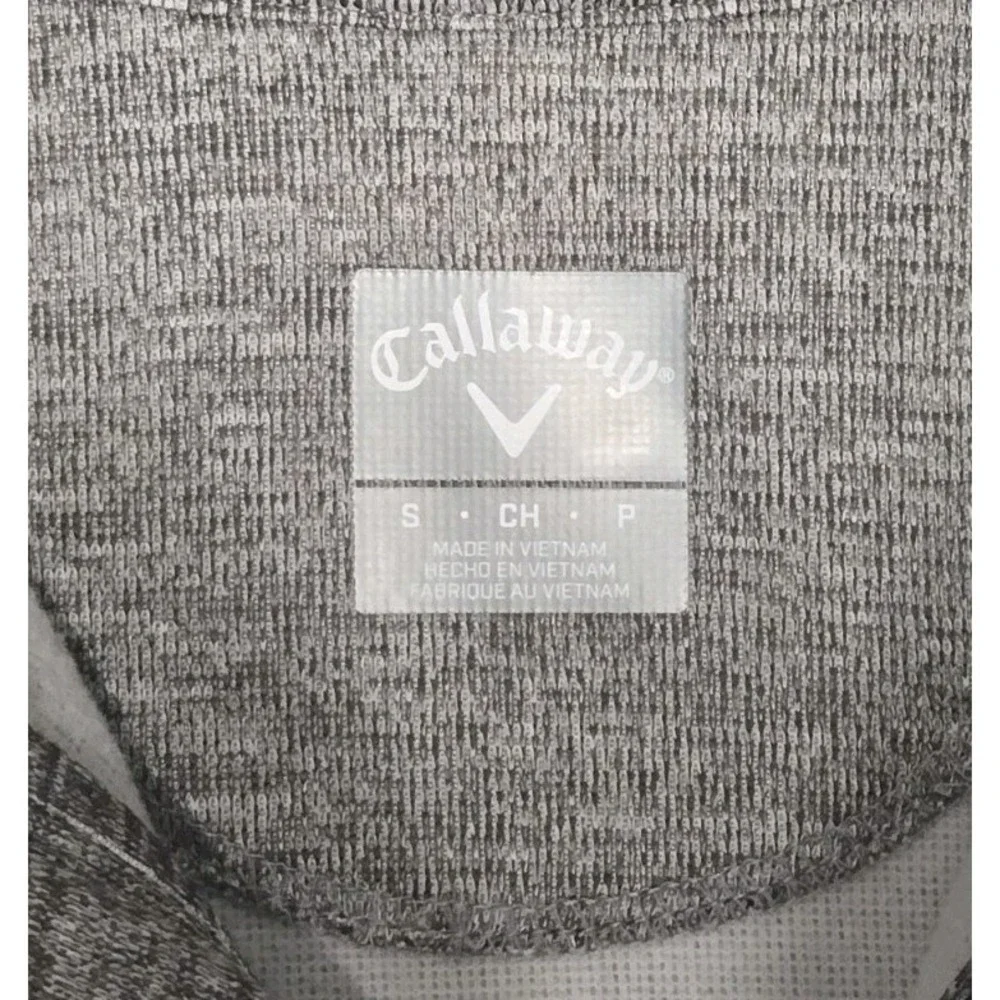 Callaway Men Small S Quarter Zip Pullover Sweater Heather Gray Space Dye Golf
